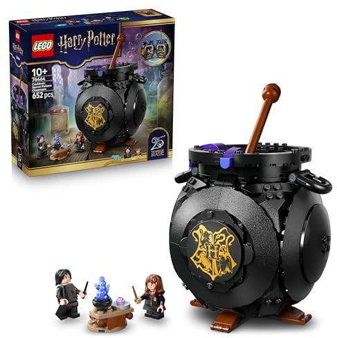 LEGO Harry Potter Cauldron: Secret Potions Classroom Toy - Desk or Bedroom Decor DIY Kit with Collectible Patronus & Hermione & Snape Minifigures - Gift for 10+ Year Old Girls & Boys - 76464