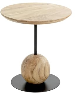 GILDE Beistelltisch Mona - Metall - rund - naturfarben - Höhe 45cm x Ø 41cm - Couchtisch