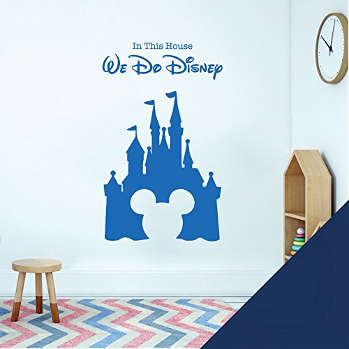 Wandsticker für Kinderzimmer, Disney-Motiv, Motiv We Do Disney, Schloss Mickey Mouse, Kobaltblau