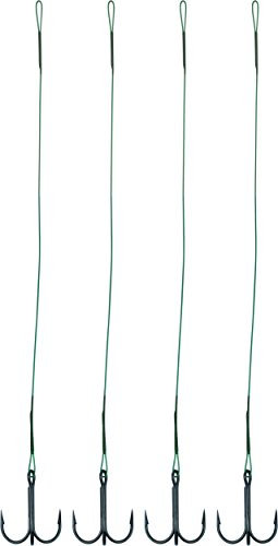 Raubfischvorfach Stahlvorfach 4 Stück mit Drilling Hecht Zander Länge 40 cm, Größe:1