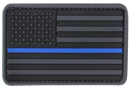 Condor Rubber Patch US Flagge Thin Blue Line, Schwarz