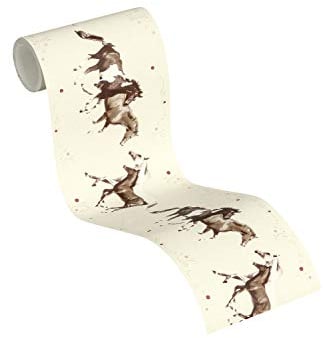 A.S. Création Bordüre Little Stars Borte mit Pferden 5,00 m x 0,13 m bunt creme Made in Germany 358382 35838-2