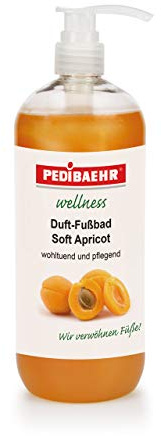 Pedibaehr Wellness Fußbad Soft Apricot mit Spender wohltuend und pflegend, 1000 ml