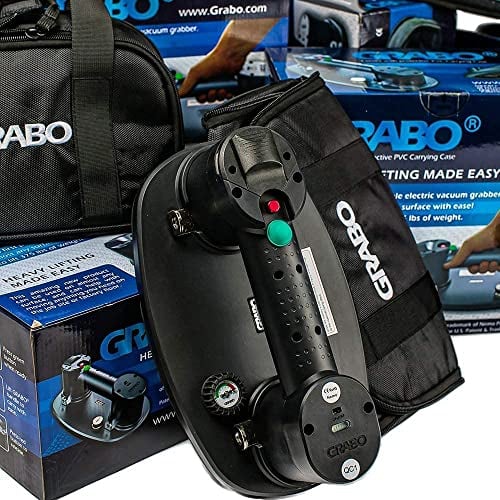 GRABO NEMO (2 Batteries, 2 Seals) - Electric Vacuum Suction Cup Lifter for Wood, Paver, Drywall, Marble, Tile and More (Lifts up to 375 lbs)