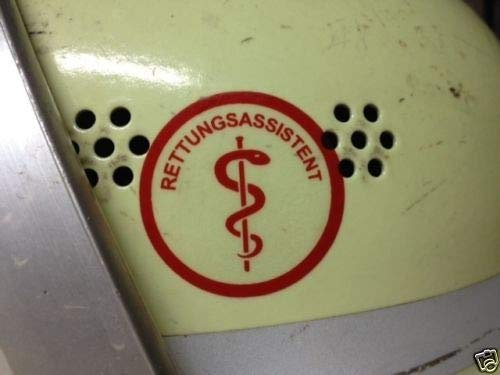 2 Rettungsdienst Feuerwehr Helmaufkleber Aufkleber Äskulapstab RETTUNGSSANITÄTER