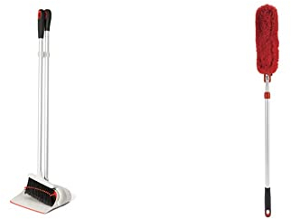 OXO Good Grips Upright Sweep Set - White & Good Grips Microfibre Extendable Duster