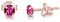 Orecchini Rosa - Orecchini a Lobo - Orecchini Punto Luce Oro con Brillantini di Cristallo Rosa - Orecchini Bambina Oro - Orecchini Donna Oro Rosa - Orecchini Piccoli Oro - Orecchini Colorati