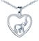 MicLee Damen Halskette 925 Sterling Silber Zirkonia Leeres Herz Elefant Anhänger Kette mit Geschenkbeutel Super Geschenk für Paar Pärchen Mutter Tochter