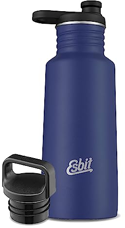 Esbit Sportflasche Pictor - Trinkflasche 550 ml in Blau - mit Sport- und Loop Verschluss - aus Edelstahl