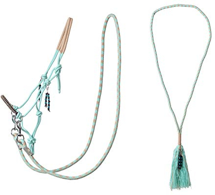 ARBO-INOX Knotenhalfter Zügel Halsring Kombiset Knotenhalfter-Set (Extra Full, Ice-Green)