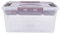 Keeeper Scatola di Conservazione con Coperchio e Inserto, 39 x 29 x 18 cm, 15,3 l, Hubert+Hilda, Trasparente/Taupe