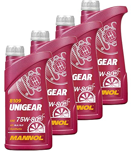 QR-Parts Set 85459858 MN8109-1 4x MANNOL 1 Liter 8109 Unigear 75W-80 Getriebeöl API GL-4/GL-5 MIL-L 2105 C