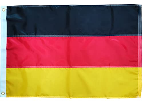 Banderas alemania Alemania con ojales de latón, Deutschland Fahne 90 x 150 cm,Material de oxford 210D con tiras cosidas hecha a mano, impermeable, para interior y exterior (90 x 150 cm)