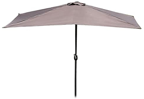QLLL 2.5m Sonnenschirm Rechteckiger, Sonnenschirm Für Balkon, UV-Schutz Bis UPF 50+, Knickbar, Schirmtuch Mit PA-Beschichtung, Für Garten, Terrasse (Color : Dark Brown)