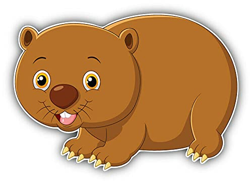 20cm! Hochwertiger Kühlschrank-Auto-Aufkleber Sticker Cartoon Comic süß lustig Spaß Wombat UV&Waschanlagenfest Decal