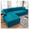Daesar Sofabezug L Form 2er Set Wasserdicht 235-300, Couchbezug Eckcouch 3 Sitzer Modern Blau Grün Überwurf Sofa XL Polyester
