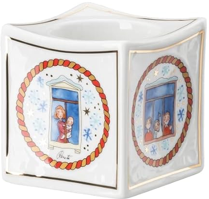 Hutschenreuther 02259-727412-27845 Sammelkollektion 22 Weihnachtsabend Porzellanlicht, Würfel, 6,30 cm x 6,30 cm x 7,20 cm