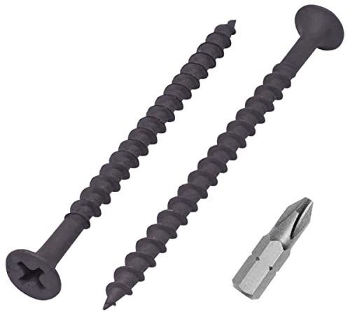 SKIR'CO (200 piezas) Tornillos para paneles de yeso con acabado de fosfato negro, 3,9 x 65 mm, tornillos para madera, cabeza de corneta Phillips