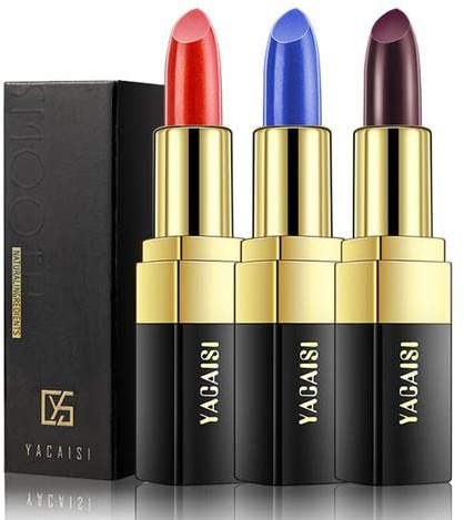 3PCS Color Changing Lipstick, Blue Rose Temperature Changing Lipstick Non-sticky Lipstick Long Lasting Waterproof Lipstick Moisturizer Lip Balm, Nutritious Lip Gloss for Women Girls, Improve Lip Lines