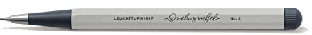LEUCHTTURM1917 367282 Drehgriffel Nr. 2, Bleistift mit Drehmechanik, Aluminium, Stahl, designprämiert, Light Grey - Bleistift