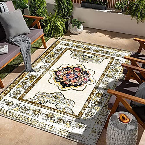 SUNYRDSM Küche Teppich Kinder Teppich 70x140cm Brauner Blumen Wohnzimmer Teppich Lauf Teppich im europäischen Stil Teppich Dünn