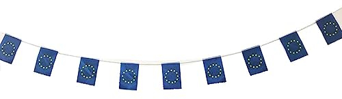 Pandiui23 Bandera de Unión Europea, 40 unidades, 11.4M, 14 x 21 cm, Poliéster, Unisex, Fiesta, Eventos 2023, Banderas Decorativas