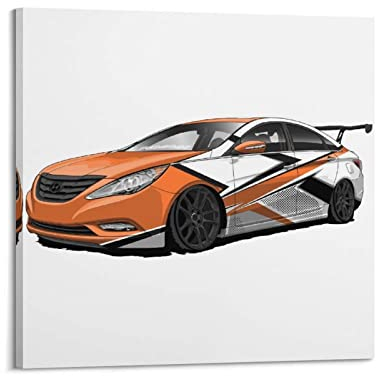 Super Auto-Poster für Hyundai Y20 Rennauto, Sportauto, dekoratives Gemälde, Leinwand, Wand- und Kunstbild, Familien-Schlafzimmer, Dekoration, 70 x 70 cm