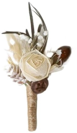 2 PC Bouquet De Fleurs Séchées Boutonnières Broches Mariage Garçons D'honneur Boutonnières Corsage Demoiselle D'honneur Fleur Décor