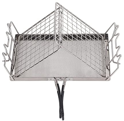 SYH&AQYE Grille Pain de Camping Portable, Rôtissoire de Camping en Acier Inoxydable, Grille Pain de Camping pour Cuisinière, Sac à Dos, Grille Pain à Gaz Pliable pour Feu de Camp, Mini Support à Main