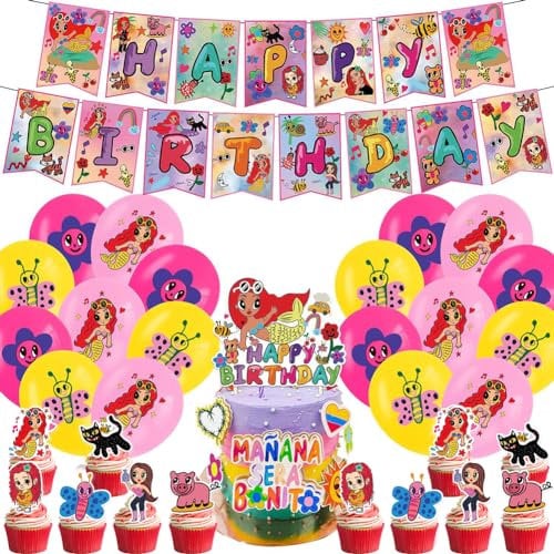 32 Pcs Karol G Singer Decoracion Cumpleaños,Suministros de fiesta de cumpleaños Singer Karol G, Suministros para Fiestas de Cantantes Temática,Globo del cantante,Fiesta de fans de cantantes