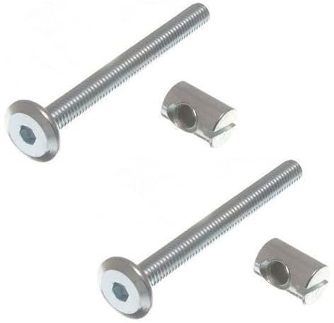 M6 x 60mm Furniture Barrel Screws Bolt Nuts Hex Drive Socket Cap Pack of 10 Allen Head With Barrel Nut 6mm Furniture Cot Bed Bolt Allen Head With Barrel Nut.