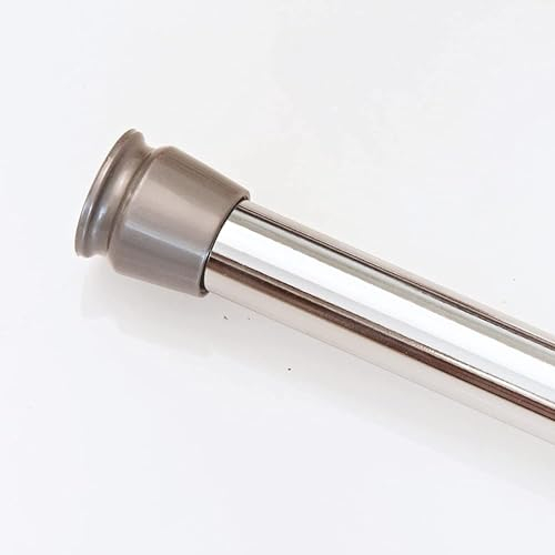 Teleskopstange ohne Bohren, Duschvorhangstange Klemmstange Vorhangstange Duschstange Kleiderstange ausziehbar (silber - glänzend 111-200 cm)