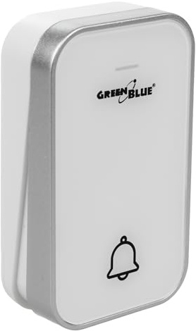 Green Blue GB158 W Kabellose Türklingel Kabelloses, batterieloses, Kinetisches Klingelsystem Reichweite bis zu 200 m, IP44 (1x Sender/Weiß)