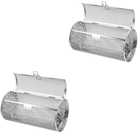 MAGICLULU 2St Grillrost Rotisserie- für die Käfig Grillkorb nützliches Werkzeug Luftfritteuse Rotisserie-Ofengestell rollender Grillkorb automatisch