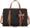 NEWHEY Handtasche Damen Shopper Damen Große Schwarz Tasche Damen Laptoptasche 15.6 Zoll PU Leder Umhängetasche Arbeitstasche für Business Arbeit Schule (Schwarz und Braun)