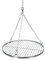 NAJDER Set griglia Rotonda in Acciaio Inox Ø450 mm con Catena sospesa Ø3 mm, Griglia per Barbecue Rotonda Girevole con Set Catena, Girevole e moschettone, per Barbecue sospeso