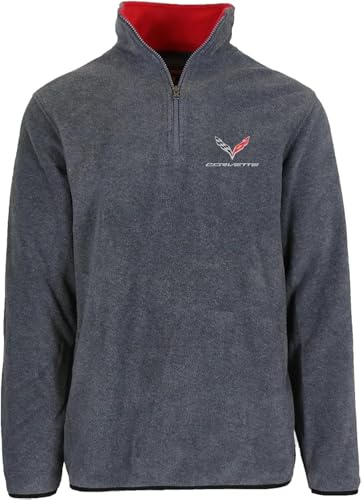 JH Design Chevy Corvette C7 Herren-Fleece-Sweatshirt, Viertelreißverschluss, 3 Farben
