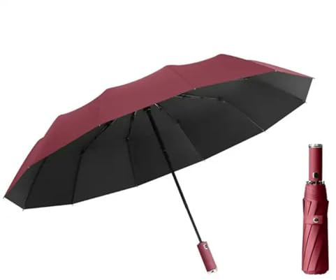 LEONFFS Umbrella Fully Automatic Reverse Folding Umbrella With Led Flashlight Reflective Stripe Uv Umbrellas- Flashlight C