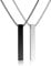 AYNKH Collier Homme Collier Homme Acier Inoxydable Argent et Noir Bar Pendentif Colliers pour Hommes Femmes