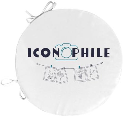 Fabulous Iconophile Round Chair Cushion - Photography Art Images Passion - Diameter 40 cm - White