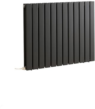 Milano Alpha 1200W Anthracite Horizontal Double Flat Panel Electric Radiator - 635mm x 840mm