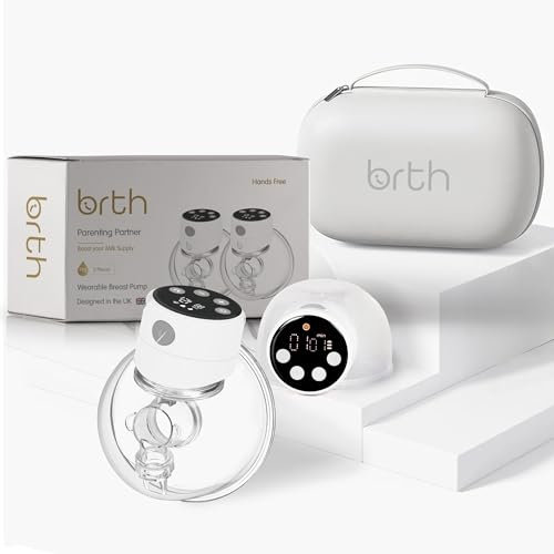 BIRTH Hands Free Double Electric Breast Pump S12A, Wearable, Portable and Low Noise Pump with LED Display & Storage Bag, 2 Modes & 9 Suction Levels, 24 mm Flange to Boost Your Milk Supply! (2 Units)