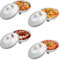 4 Pcs Round Buffet Dish Trays with Clear Glass Lids, 4 L Food Warmer Buffet Server, Stainless Steel Chafing Dish, Buffet Chafing Dishes & Food Warmers