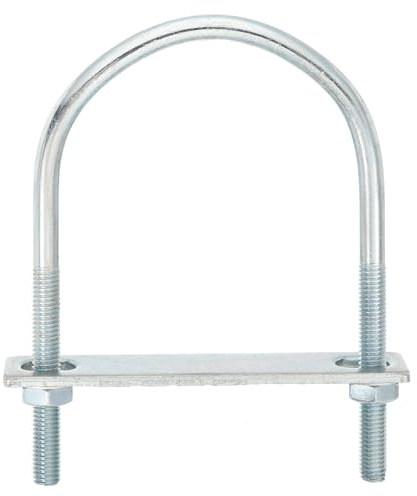 QUARKZMAN 8Pcs Pernos en U Redondos M8, Ancho Interior de 80mm, Longitud de 130mm Perno de Abrazadera en U con Tuercas y Placas, de Acero al Carbono para Reparación Tuberías y Industriale