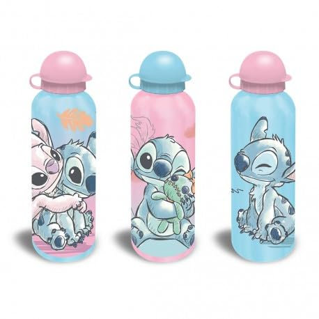 STITCH ALUMINIUM BOTTLE 500 ML 3 DESIGNS ASST CDU