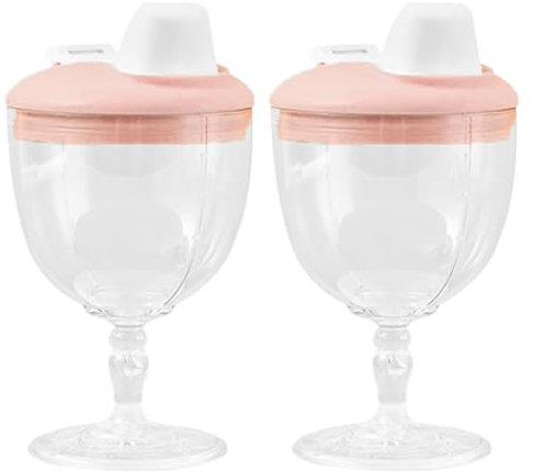 JECOMPRIS Biberon A Calice Da 2 Pezzi: Bottiglia Per Il Latte A Calice In Plastica Con Coperchio Da 150 Ml Tazza Di Vino Senza Fuoriuscite Per La Celebrazione Della Festa Di Compleanno Dei