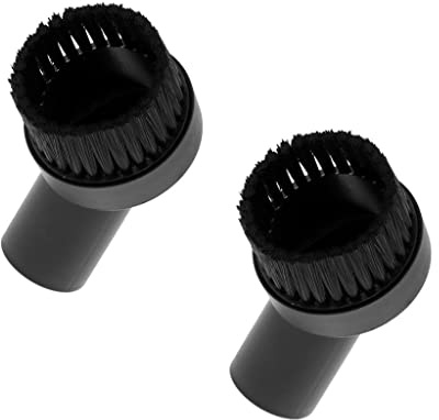 2 Stück 32 mm Durchmesser Vakuumborstenbürste, 60 mm Bürstenkopf, rostfreier Kunststoff, universelle runde Staubbürste zum Reinigen von Schmutz, Sägemehl, Möbeln, Jalousien