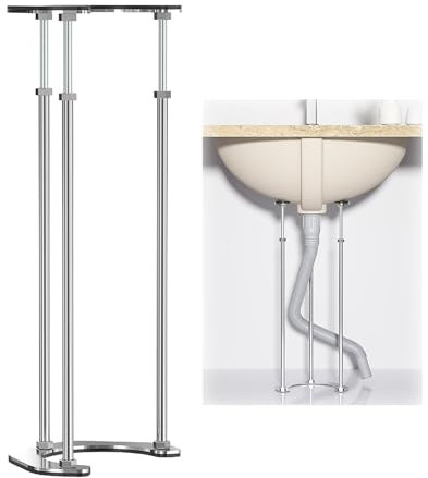 XUCAJING Kit de Soporte para Fregadero Bajo Encimera, Poste de Soporte Ajustable, Patas de Soporte para Fregadero de Acero Inoxidable, Reparación de Soportes para Fregadero Bajo Encimera/6Cm Diameter/