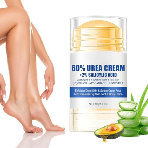 Feuchtigkeitsspendende und rissfreie Fußcreme, 60% Urea-Feuchtigkeitscreme für rissige Fersen, trockene Füße, Knie, Ellbogen und Hände, Fußreparaturcreme für Damen und Herren, 40 g