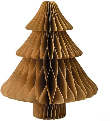 CYRENT Origami per albero di Natale in carta a nido d'ape per esposizione stagionale con materiale di carta leggero (E)